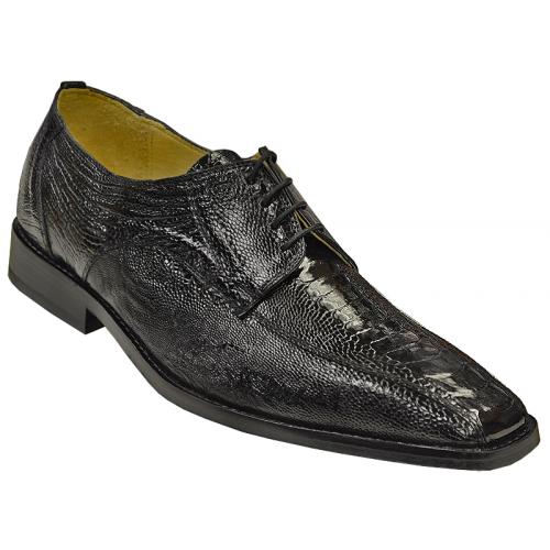 David X "Orsino" Black Genuine All-Over Ostrich Shoes